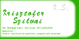 krisztofer szilvai business card